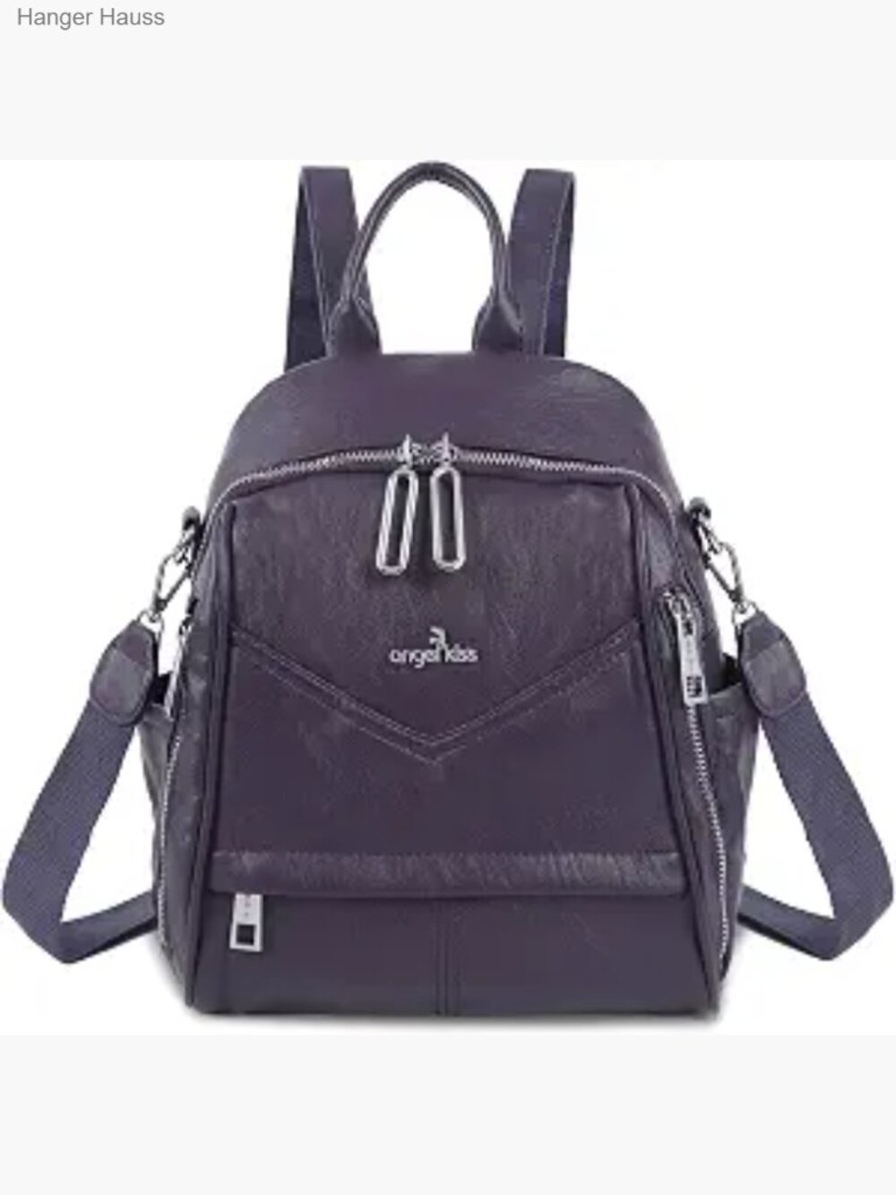 Small Vegan Leather Backpack Purse with Removable Strap